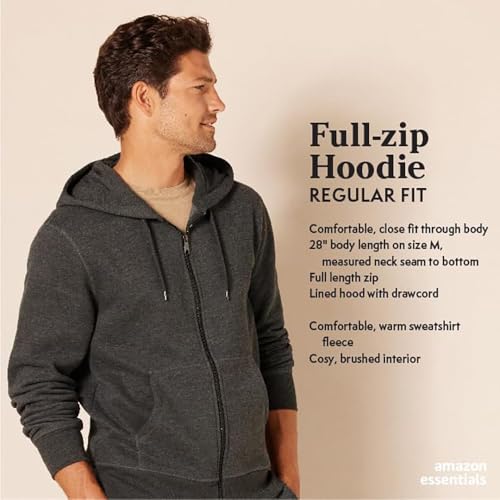 Amazon Essentials Men's Big & Tall Full-Zip Hooded Fleece Sweatshirt, Navy, 3X
