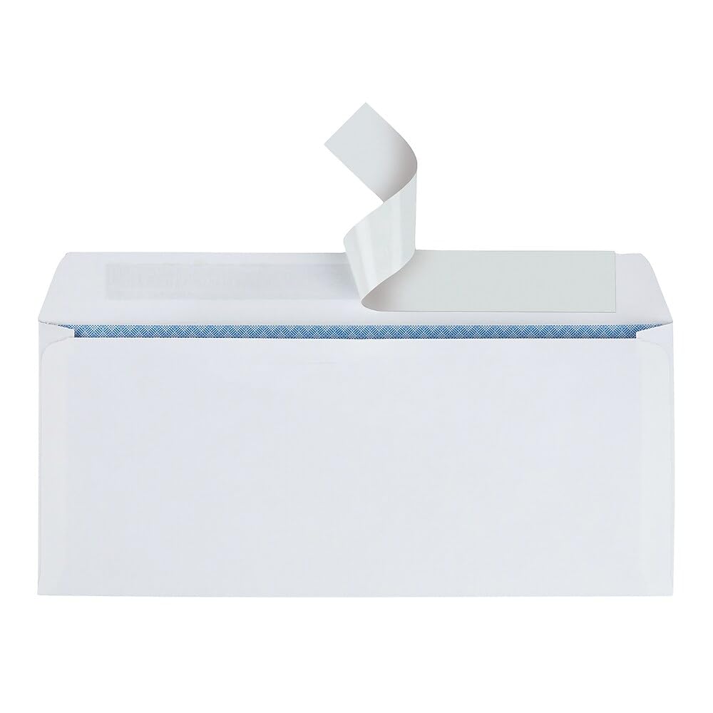 Staples Simply #10 Security Envelopes with QuickStrip Closure - 4-1/8" x 9-1/2" - White - 500 Pack