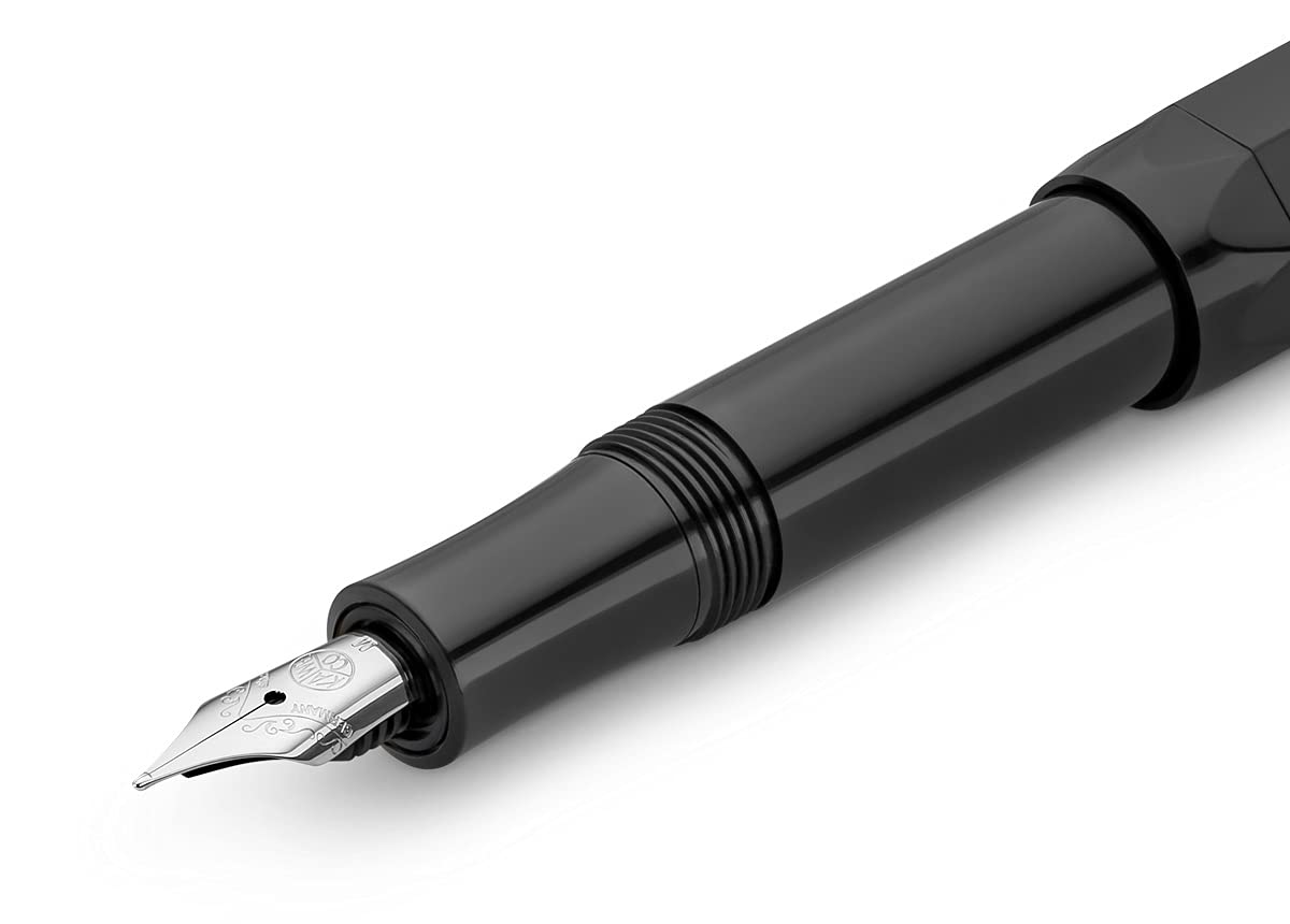 Kaweco SKYLINE SPORT Fountain Pen Black I Premium Fountain Pen for Ink Cartridges I Exclusive Fountain Pen 13 cm I Nib: M (Medium)