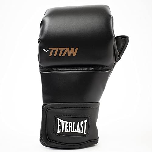 Everlast Titan Hybrid Gloves – Knuckle Padding, Ergonomically-Curved Padding, Padded Thumb & Lower Hand, Hook & Loop Closure – Great for MMA, Grappling, Training, Striking Techniques, Sparring