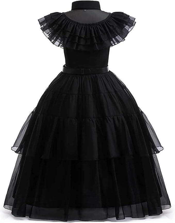 Avady Girls Black Dress Kids Family Costumes School Rave Halloween Cosplay Party Outfit