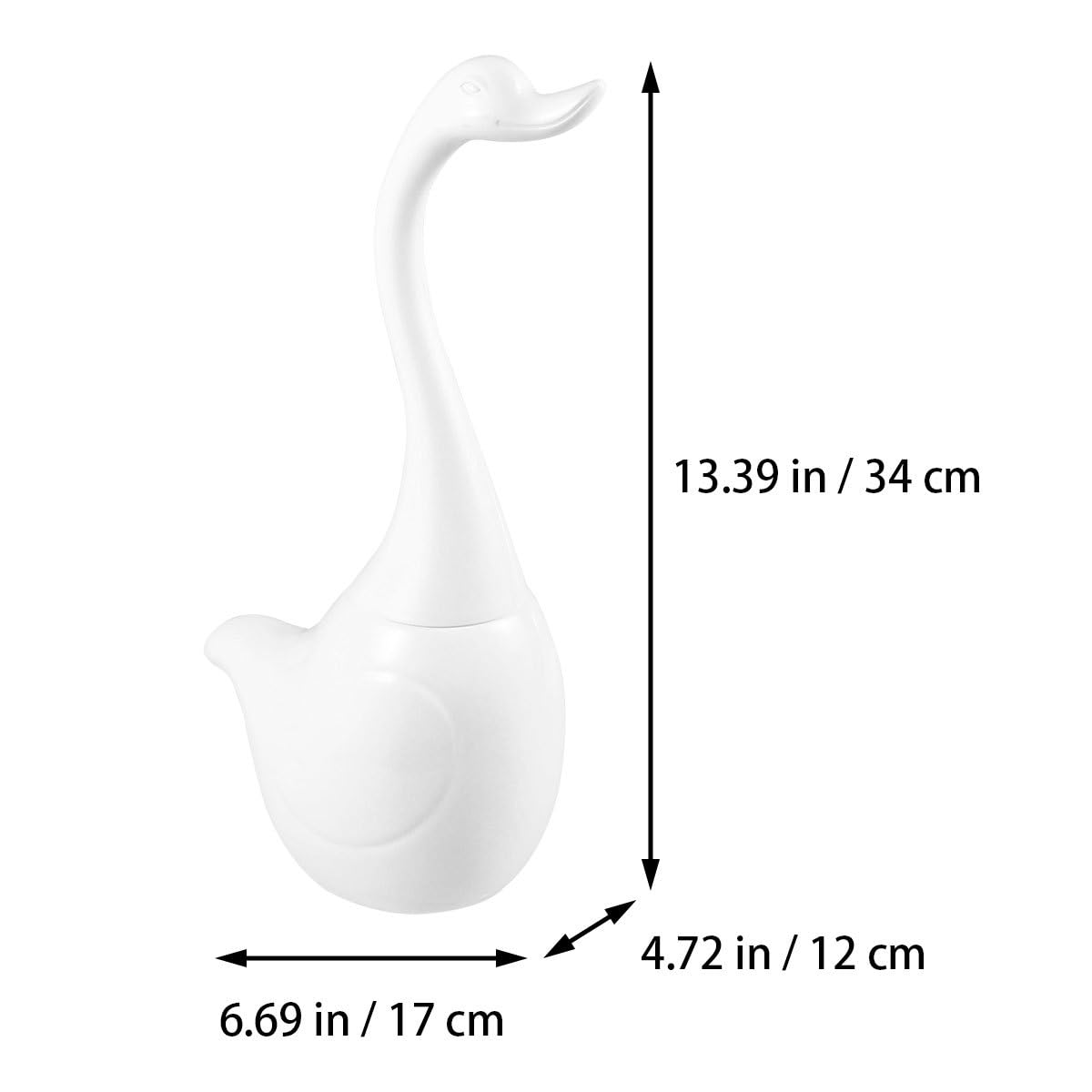 STOBAZA Swan Style Toilet Brush Set with Compact Holder Soft Dense Bristles Bathroom Cleaning Brush for Home Hotel Washroom 12.99X4.52X5.11 Inches