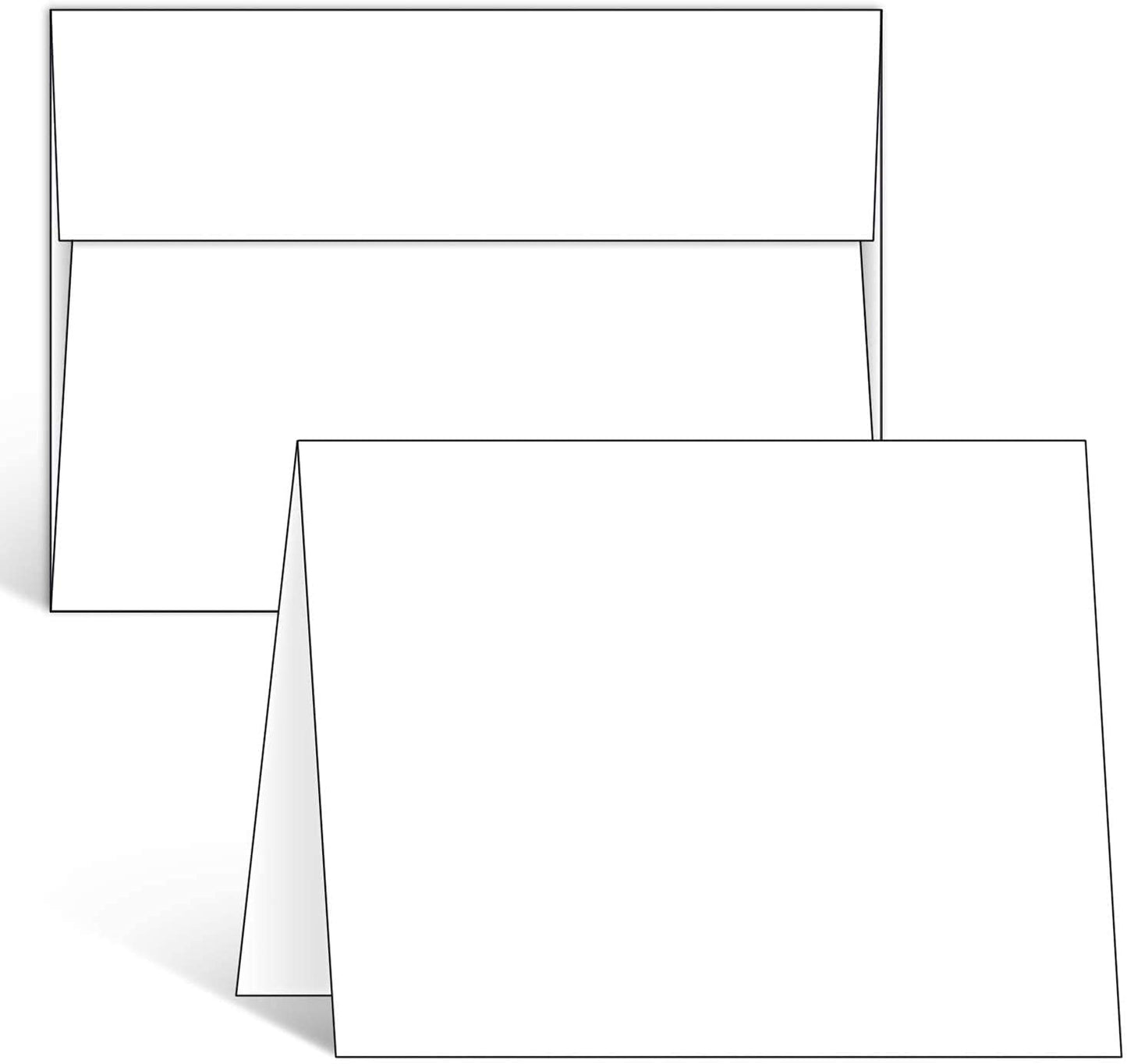 Blank White Cards and Envelopes 200 Pack, Ohuhu 5 x 7 Heavyweight Folded Cardstock and A7 Envelopes for DIY, Wedding, Birthday, Invitations, Thank You & All Occasion