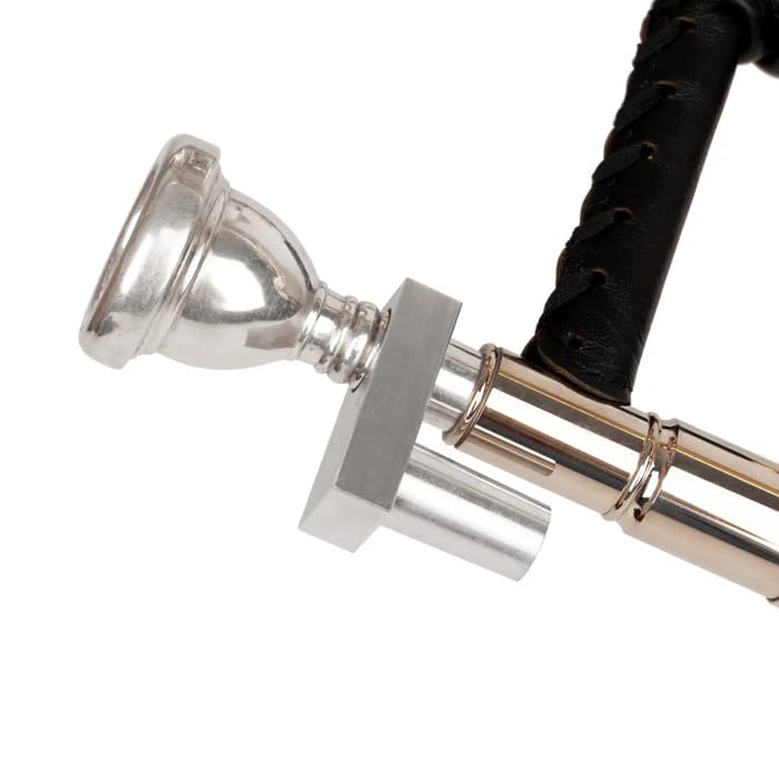 KGUBrass Trombone Trainer - Lip Buzzing Tool for Trombone Practice, Warm-ups & Exercises - Aluminium Embouchure Training Device - Silver
