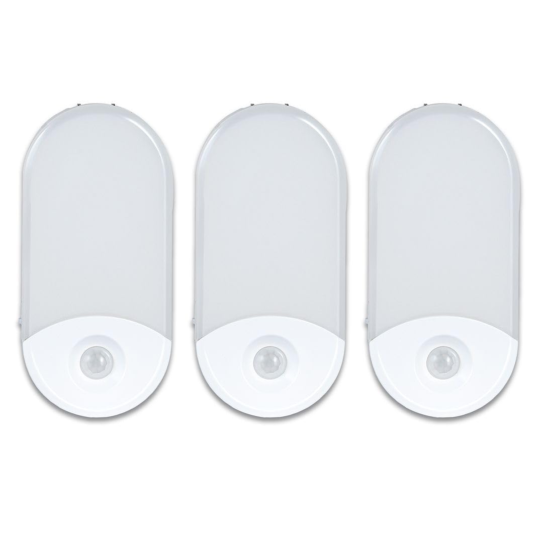 Camelion 3-Pack 4-in-1 Plug-in Power Failure Night Light, Motion and Light Sensor, Rechargeable Emergency Flashlight, Power Outage Light, Great for Emergency Preparedness, Hurricanes and Survival Kits