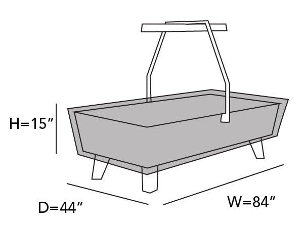 Covermates Air Hockey Table - Light Weight Material, Weather Resistant, Outdoor Living Cover, 84W x 44D x 15H, Classic Tan
