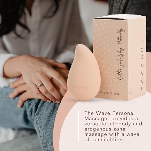 Coconu Wave Personal Massager – Travel-Size Rechargeable Massager with 10 Vibration Speeds | Discreet Flat Design | Stress Relief & Relaxation