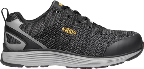 KEEN Utility Men’s CSA Sparta Low Alloy Toe Work Shoes Construction Shoe, Black/Grey Flannel, 12 D (Medium) US