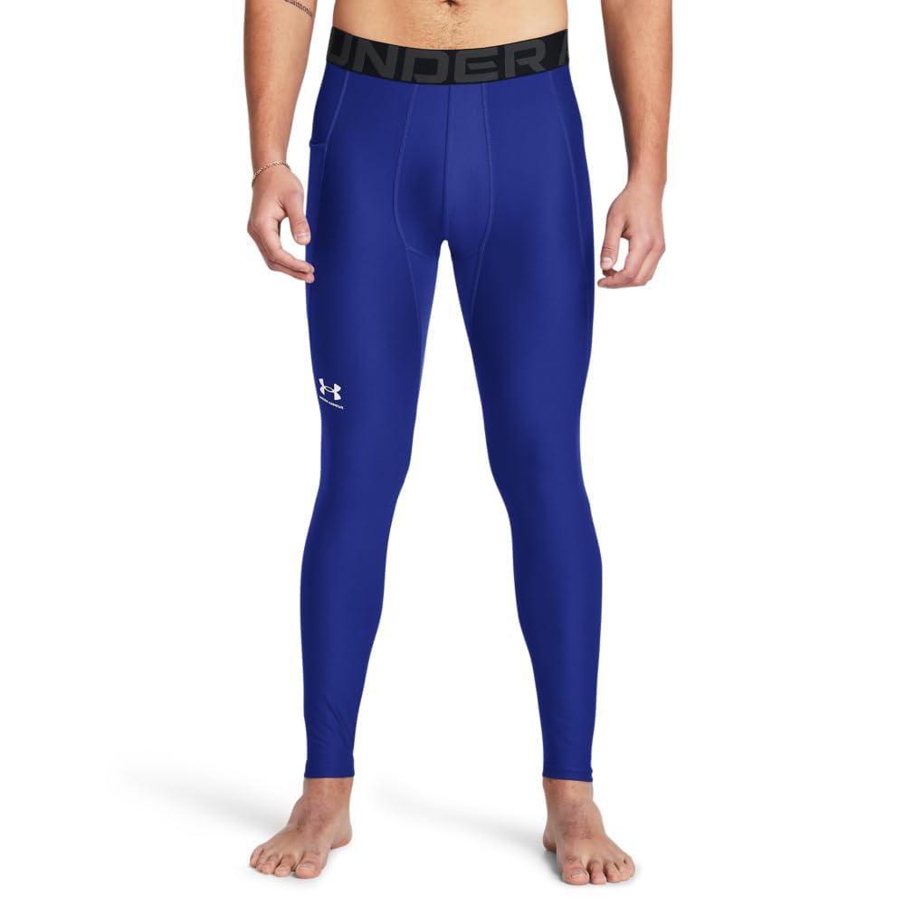 Under Armour Men's HeatGear Leggings, (400) Royal / / White, Small