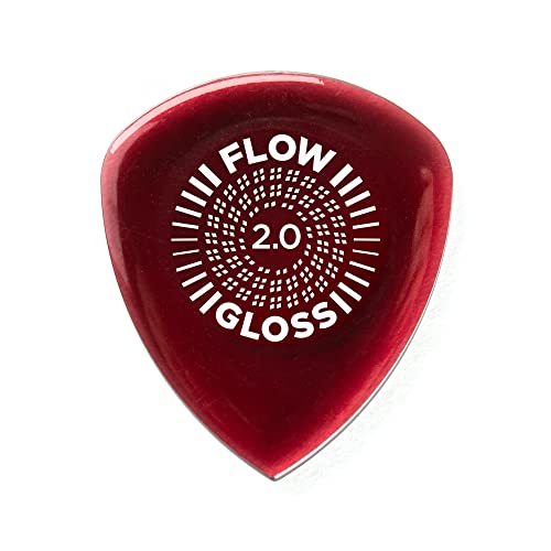 Jim Dunlop Flow Gloss 2.0mm Guitar Pick - 12 Pack (550R200), Brown