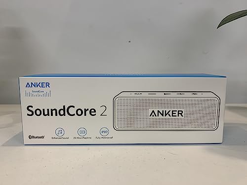 Anker Soundcore 2 12W Portable Wireless Bluetooth Speaker: Better Bass, 24-Hour Playtime, 66ft Bluetooth Range, IPX7 Water Resistance & Built-in Mic, Dual-Driver Speaker for Beach, Travel, Party- Blue