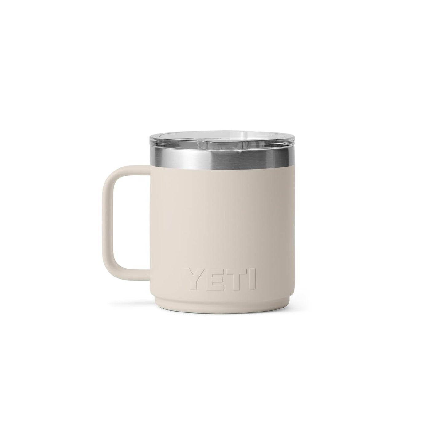 YETI Rambler 10 oz Ceramic Lined Stackable Mug, Vacuum Insulated, Stainless Steel with MagSlider Lid, Cape Taupe