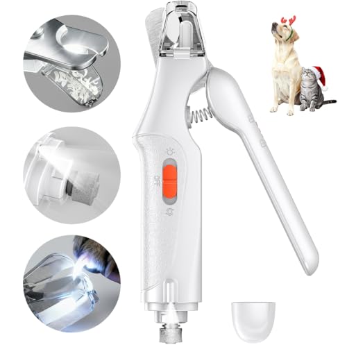 CATPICK 2-in-1 Cat Nail Clippers & Dog Nail Clippers Trimmers for Large Medium Small Dogs Cats Claw Trimmer Quick Sensor and Safety Guard USB Rechargeable with 2 LED Lights Dogs Nail Trimmer