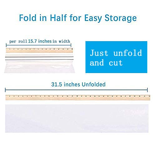 220 ft Clear Cellophane Wrap Roll (31.5in x 220 ft) - 3 Mil Thickness Cellophane Roll, Clear Cellophane Bags Large, Clear Wrapping Paper for Flower Gift Baskets Wrap (31.5" fold into 16")