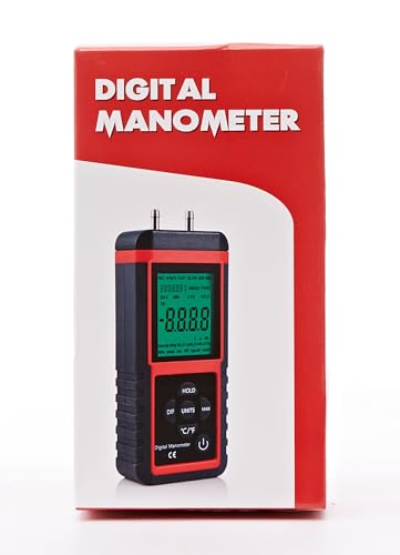 EHDIS Digital Manometer Gas Pressure Tester Digital Air Pressure Meter Differential Pressure Gauge HVAC Gas Pressure Tester