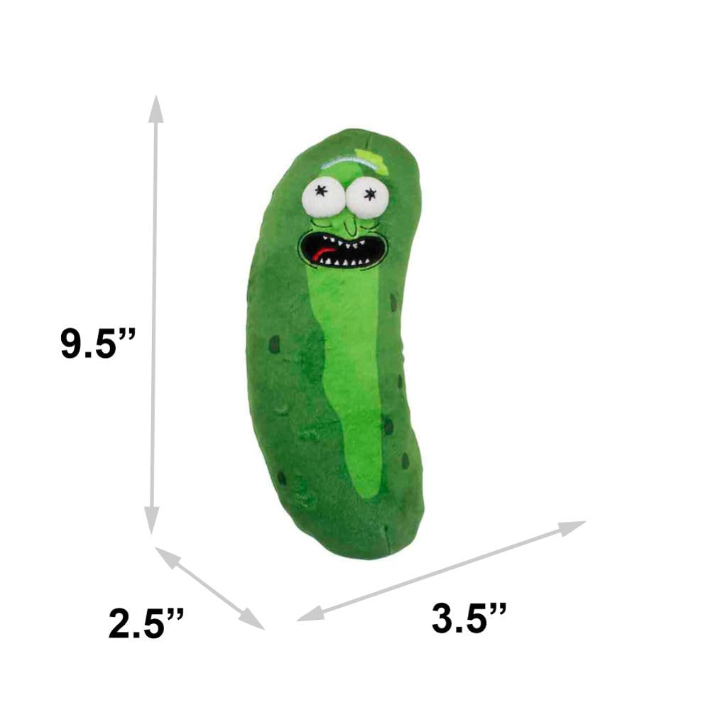 Buckle-Down Dog Toy, Comedy, Plush Squeaker Rick and Morty Pickle Rick Greens, DTPT-RMYR 10" x 3"