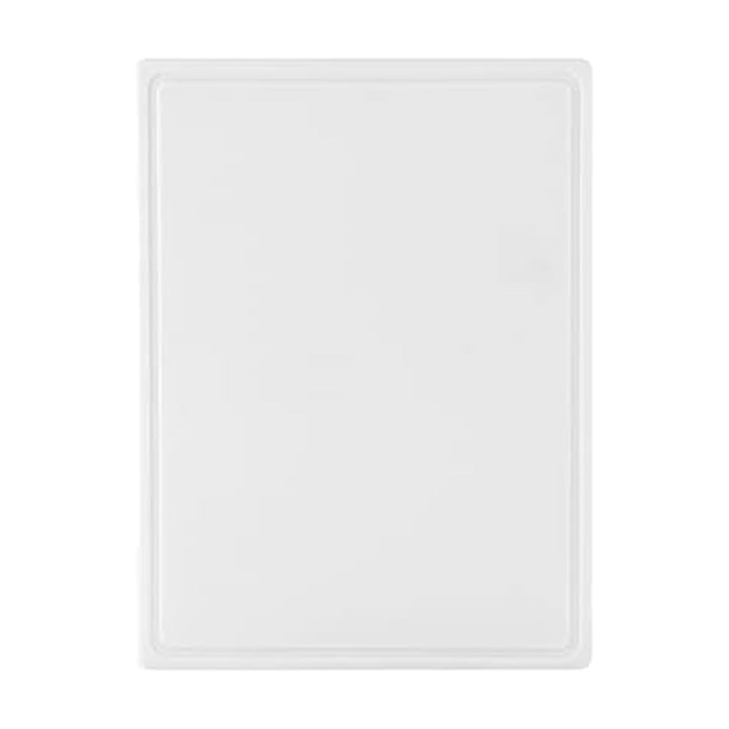 Farberware Extra-Large Plastic Cutting Board with Perimeter Juice Groove, Dishwasher-Safe Kitchen Chopping Board, 15x20-Inch, White