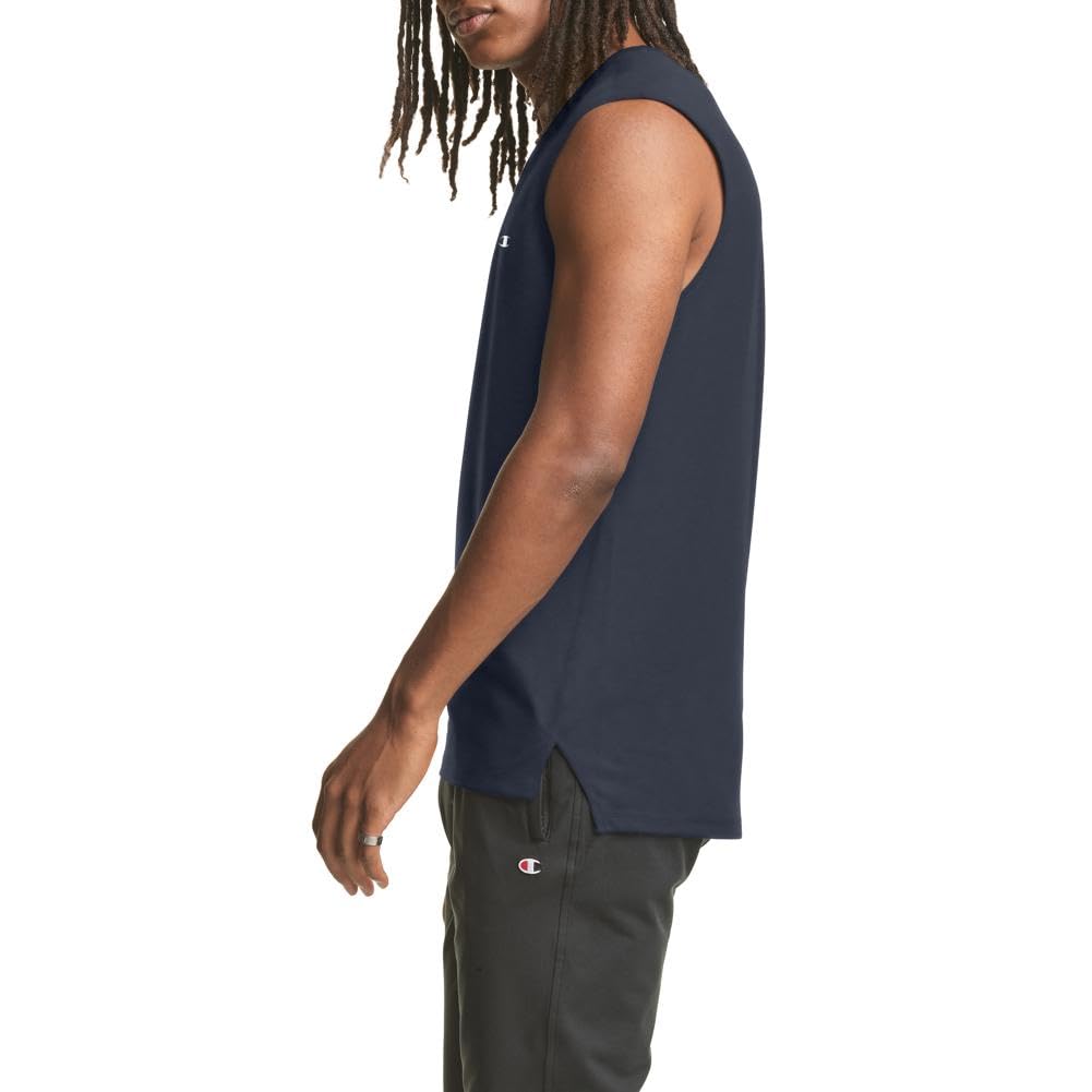 Champion Men's Double Dry Muscle Tank, Men’s Sleeveless Tee, Muscle Tee (Reg. or Big & Tall), Navy, XX-Large Tall