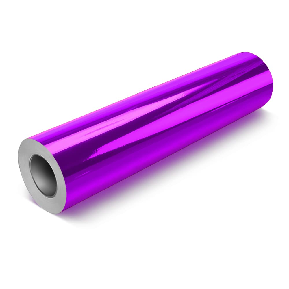 VViViD Chrome Purple Gloss DECO65 Permanent Adhesive Craft Vinyl Roll for Cricut, Silhouette & Cameo (12" x 50FT)