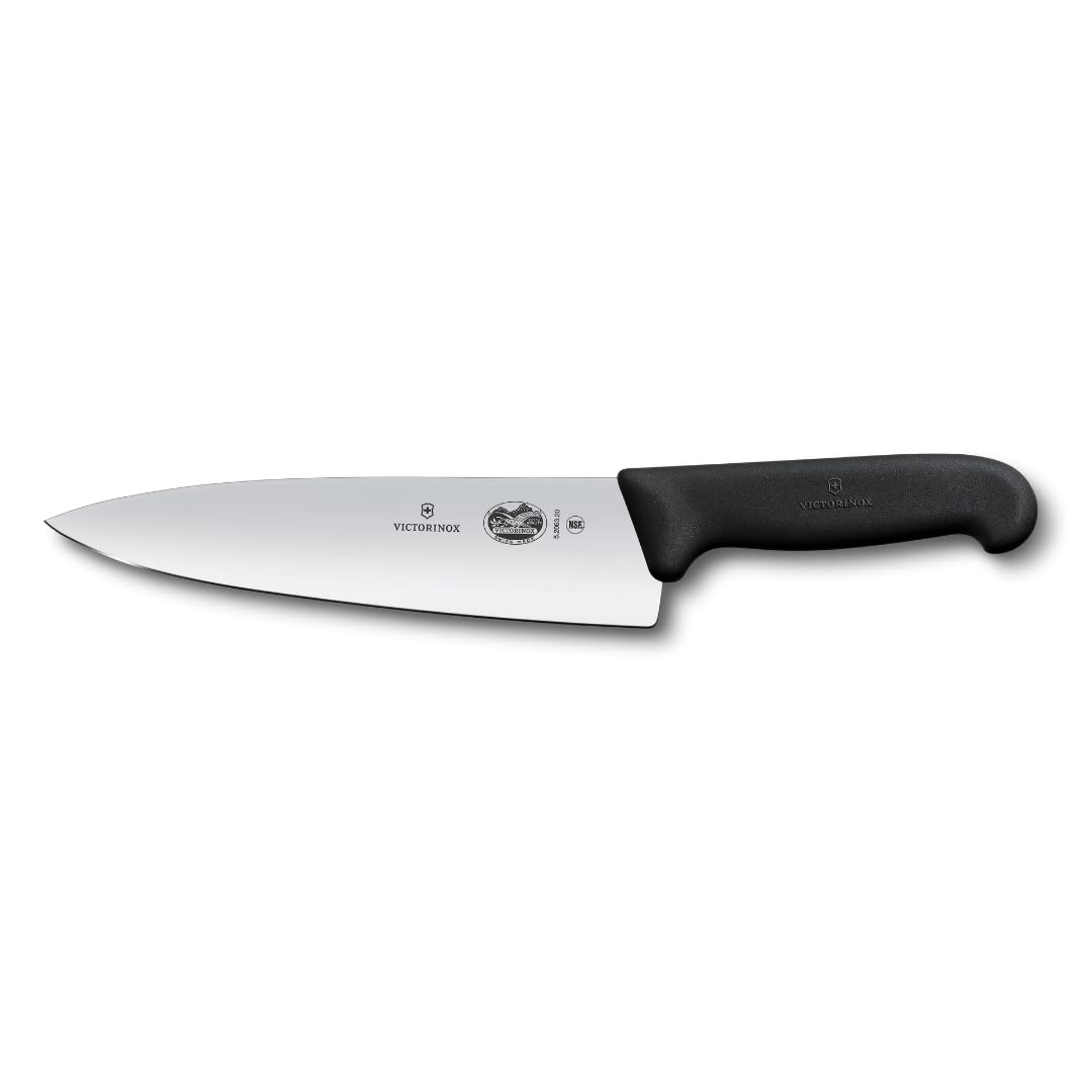 Victorinox Fibrox Chef's Knife, 8" Straight Extra Wide Blade, Black