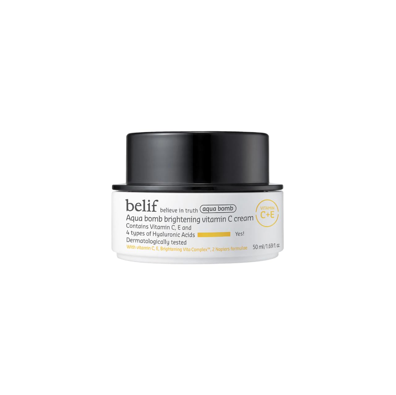 belif Aqua Bomb Vitamin C Face Cream – Lightweight Gel Moisturizer with Hyaluronic Acid, Vitamin C & E, Hydrates, Smooths Texture & Boosts Radiance, For All Skin Types, Korean Skincare