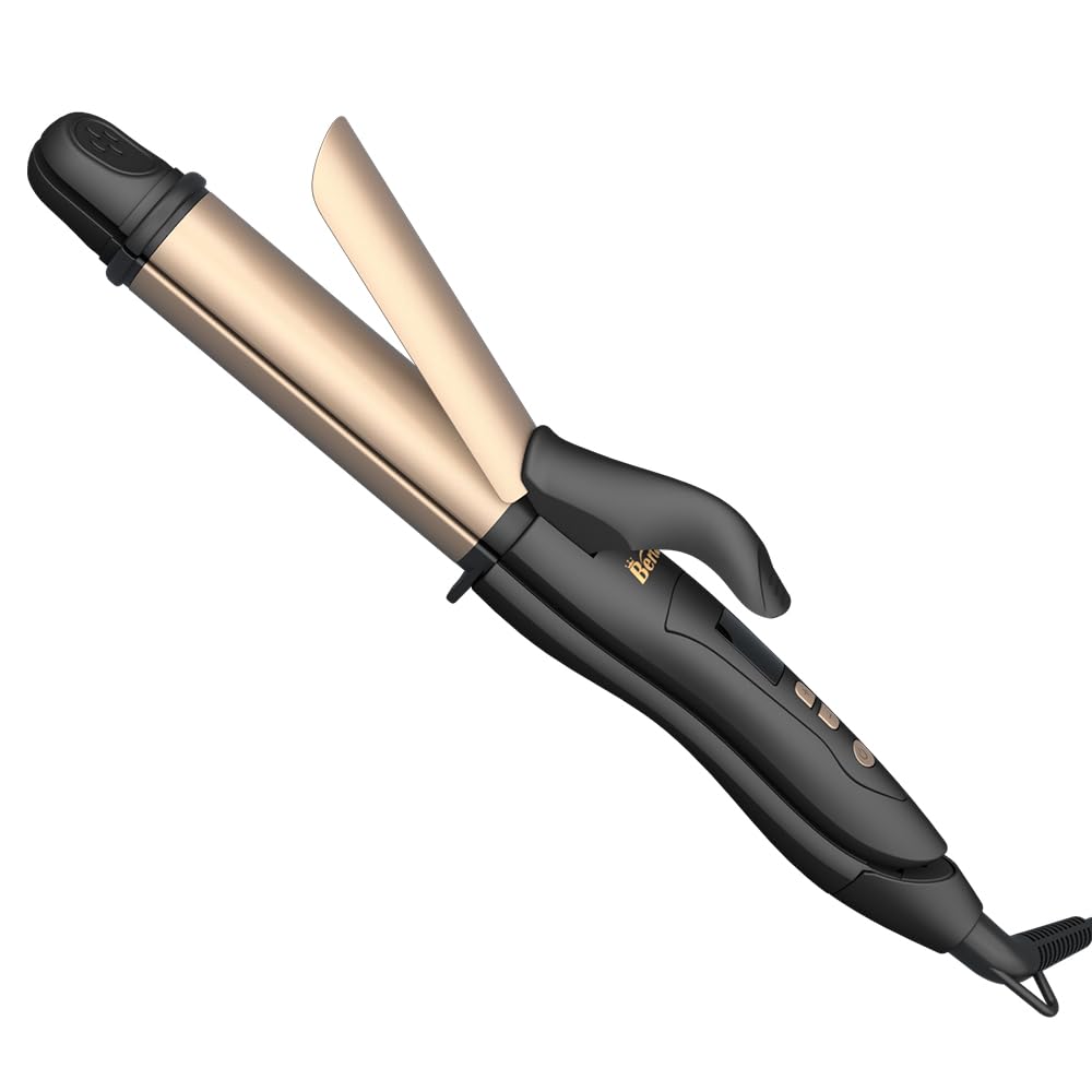 BERTA 2 in 1 Hair Iron Professional Hair Straightener & Curler Iron, Ceramic Flat Iron Ionic 1.25 Inch Barrel 275-425℉ Adjustable Temperature, Dual Voltage