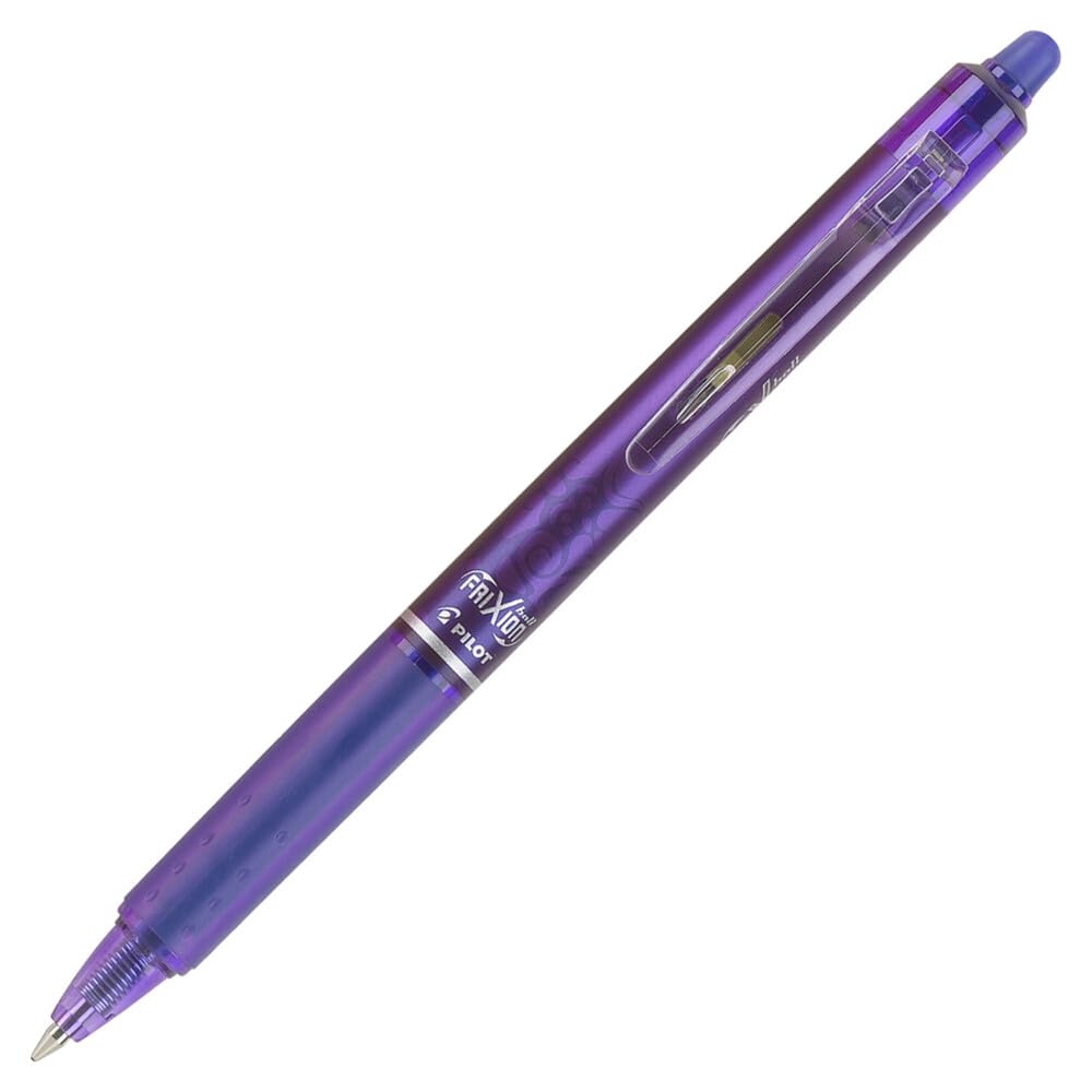 Pilot FriXion Clicker Retractable Erasable Gel Pens, Fine Point, Purple Ink, Dozen Box -31455