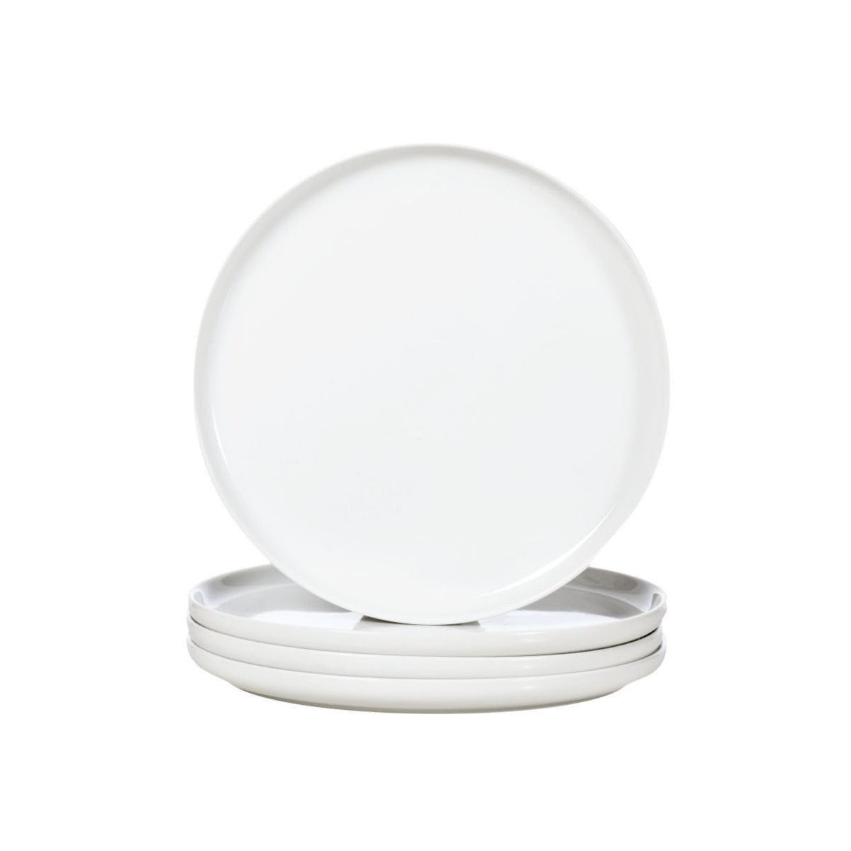 WishDeco Ceramic Dinner Plates Set of 4, Large Serving Plates 10.5 Inch / 27cm, White Round Porcelain Serving Dishes for Salad, Pizza, Steak, Buffet, Microwave & Dishwasher Safe
