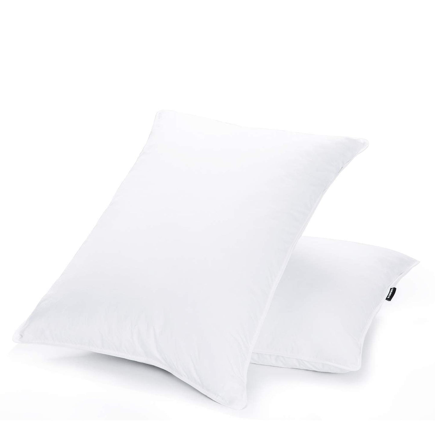 JA COMFORTS Duck Feather and Down Bed Pillows for Sleeping(2 Pack)- Standard/Queen(20IN×28IN), Filling Weight 37 OZ, Hotel Collection, 233TC Cotton Cover, White…