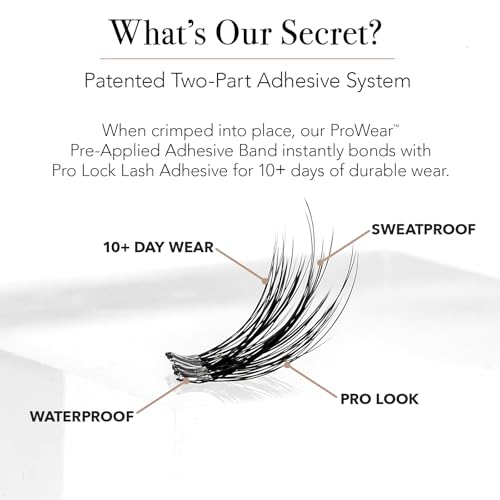 Pro Lash ProWear Professionally Styled Lash Clusters - Easiest to Apply Eyelash Cluster - 10 Day Eyelashes - Waterproof Lashes Clusters - 3 Sets - Volume Feathered Wispy No. 33 - Black