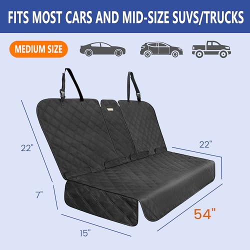ALLANSING Back Seat Cover 60/40 Split Bench for Cars,Trucks,SUVs - Waterproof Easy Cleanup Car Seat Protector Great for Messy Kids and Drooling Pet Dogs(Black)