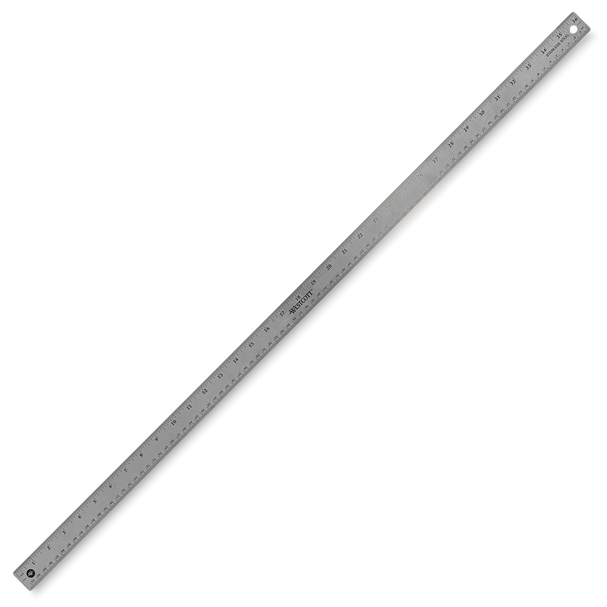Westcott 10414 Stainless Steel Metal Ruler with Non-Slip Cork Base, 6 in