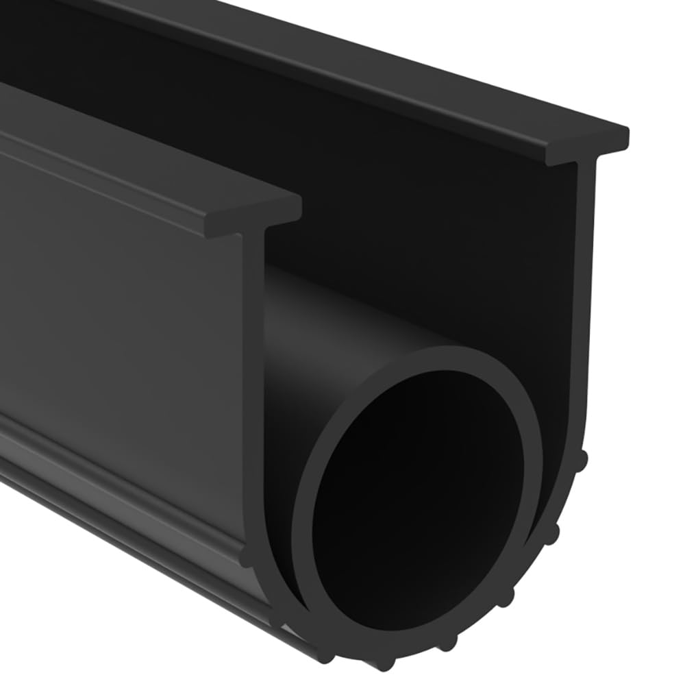 BOWSEN Garage Door Bottom Seals Weatherproof Weatherstrip Threshold Buffering Sealing High Performance EPDM Rubber Weather Resistance Gasket Black 5/16 Inch T-End,16ft Long