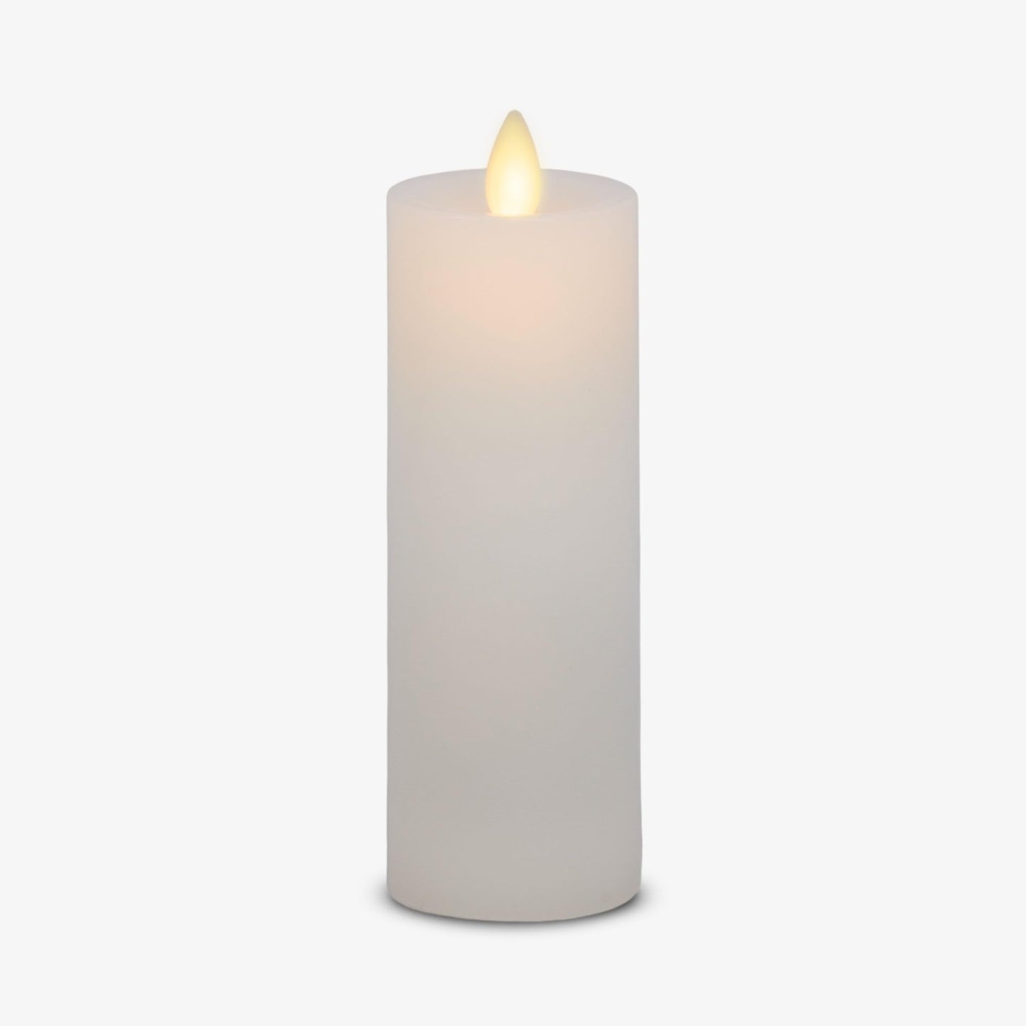 Luminara Classic Slim Flameless LED Candle, White 2" x 6.1", Battery Operated Moving Flame Pillar w/Timer, Safe Realistic Wax Candle, Home Decor