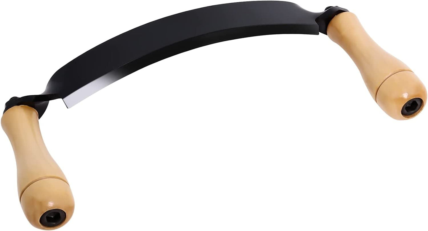 Draw Curved Shave Tool - 10in Woodworking Debarking Hand Tool, Ultra-Sharp Bark Knife with Wooden Handle