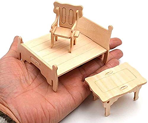CUTEROOM 3D Wooden Puzzle House, Gothic House 3D Stereo Wooden Puzzles DIY Dollhouse Miniature Kit for Adults - Wooden Model Kit with Furniture -Adult Interactive Puzzle Toy Set
