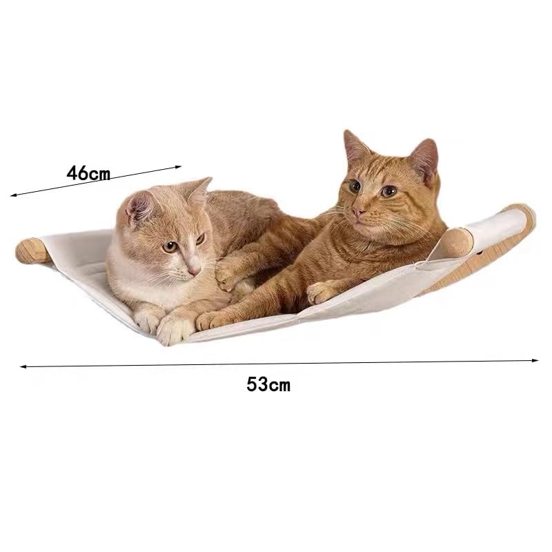 Cat Hammock Wall Mounted Cat Shelf with Two Steps - Cat Wall Shelves and Perches for Sleeping, Playing, Climbing Cat Bed & Furniture for Large Cats or Kitty Wall Cat Bed