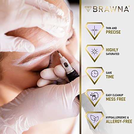 BRAWNA White Brow Mapping string for Eyebrow Measuring - Microblading Supplies - PMU Kit - Pre inked Mapping Thread - 4 Pack