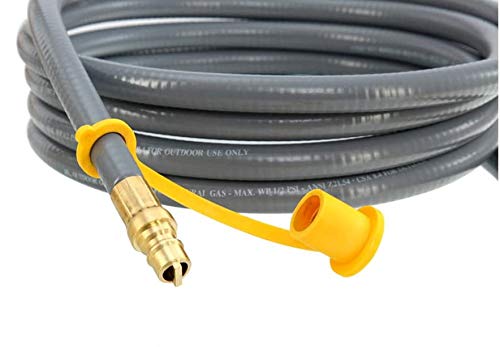 12 FT Natural Gas Hose with 3/8 in Quick Connect/Disconnect for Gas Grill Low-Pressure Appliance -3/8 Female Pipe Thread x 3/8 Male Flare for Most Grills, 1/2" ID Natural Gas Grill Hose