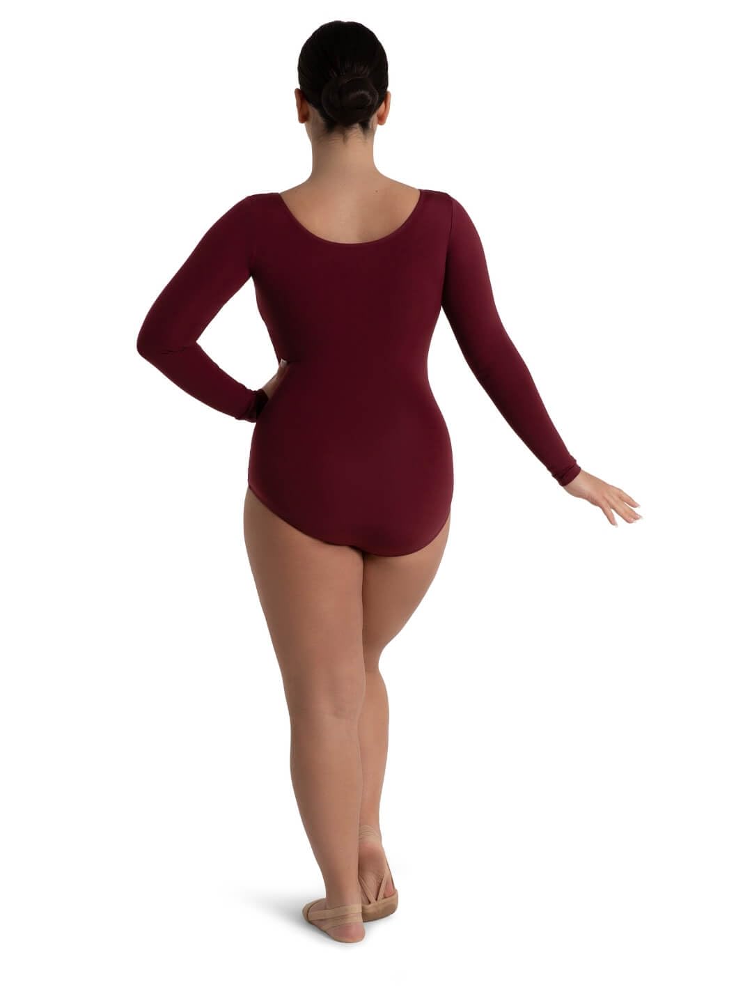 Capezio Women's Long Sleeve Leotard,Maroon,Large