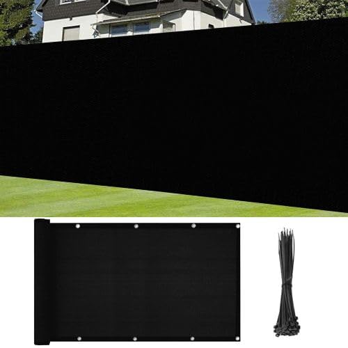 Fence Privacy Screen, 4‘ x 50’ Privacy Fence Screen Cover for Construction Site, UV Protection 90% Blockage Heavy Duty Fence Covering Shade Net for Patio Pool Garden Outdoor Privacy Fence Black