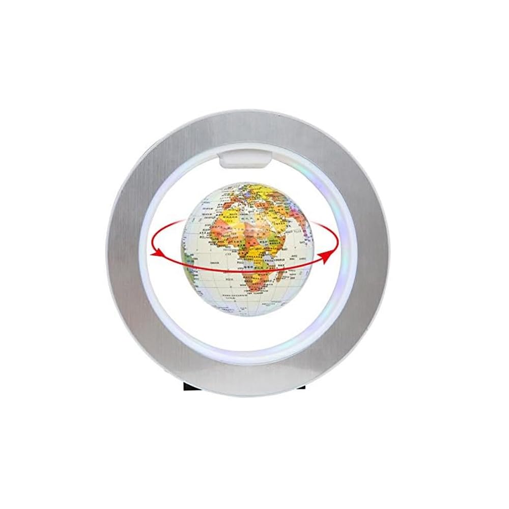 FUGEST Levitation Floating Globe 4inch Rotating Magnetic Mysteriously Suspended In Air World Map Home Decoration Crafts Fashion Holiday Gifts (White)