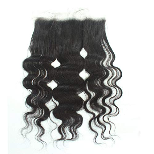 Forawme 100 Unprocessed Human Hair 13X6 Ear To Ear Full Lace Frontals Closure With Natural Hairline 14 Inch Natural Color Body Wave Pre Plucked Transparent Lace Frontal Hair Pieces