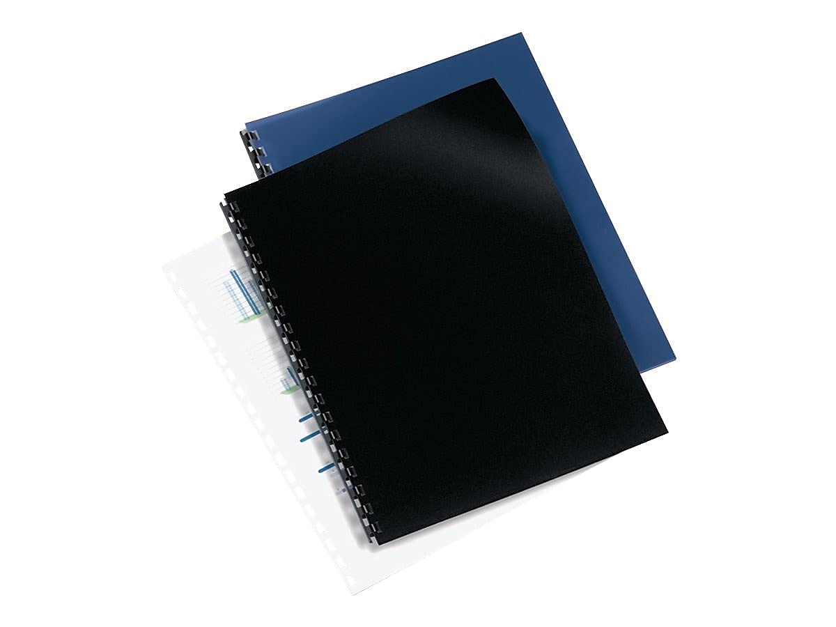 GBC Solids Standard Presentation Covers, Non-Window, Poly, Square Corners, Black, 50 Pieces Per Box (2514493)