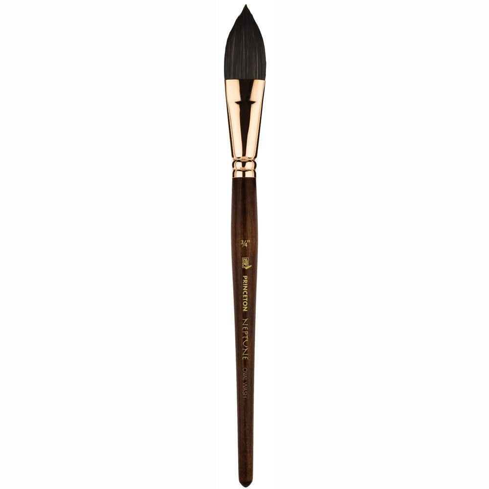 Princeton Artist Brush, Neptune Series 4750, Synthetic Squirrel Watercolor Paint Brush, Oval Wash, Size 1 Inch