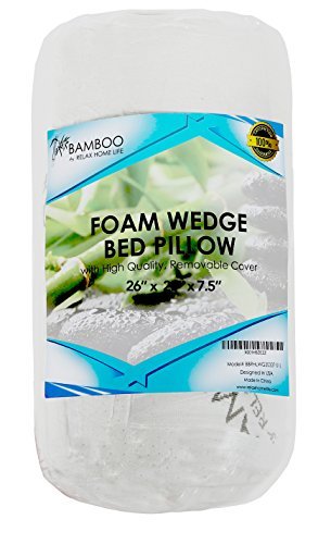 7.5 Inch Bed Wedge Pillow for Acid Reflux or Sleeping | 1.5 Inch Memory Foam Top with Stay Cool Cover | Incline Leg Elevation Pillows | Ideal for Gerd, Heartburn, and Snoring (25" Wx26 Lx7.5 H)