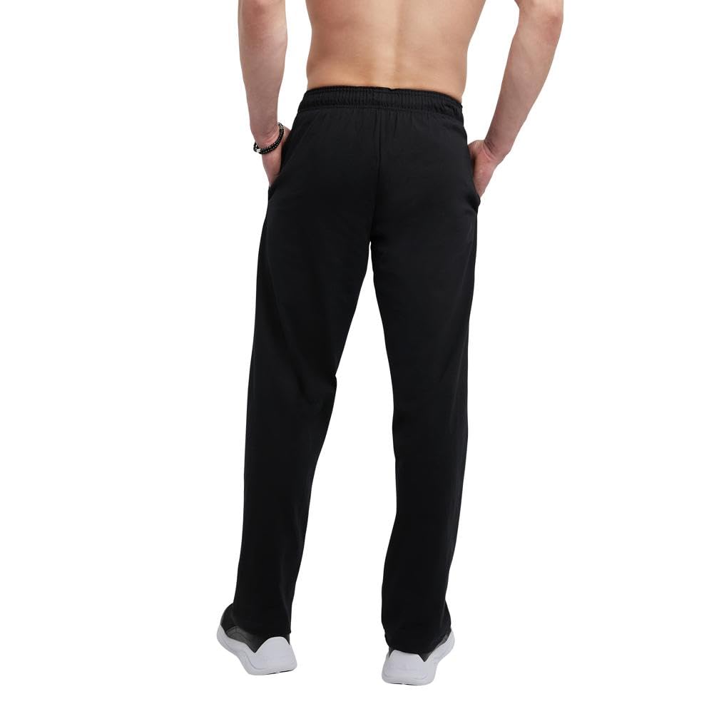 Champion Men's Open Bottom Jersey Pant, Black, XX-Large