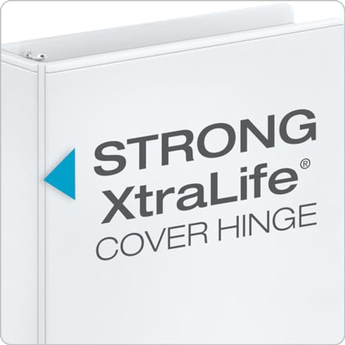 Cardinal Binders 3 Ring, 3 Inch Capacity, ClearVue Customizable Cover, White, Holds 625 Sheets, Eco-Friendly Recycled Board, Non-Stick PVC-Free, Back-Mounted Rings, 4-Pack for Office or School