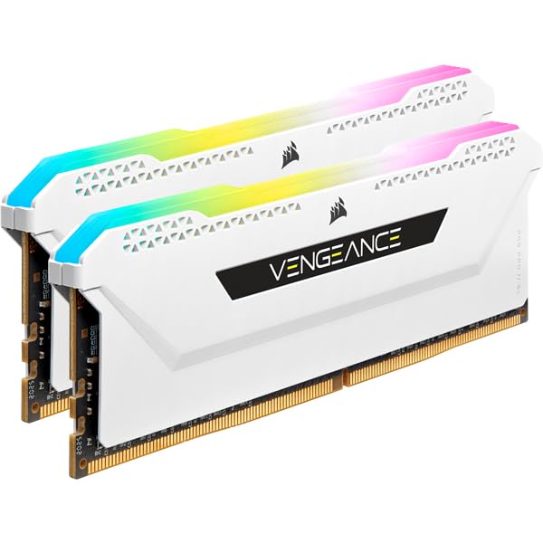 Corsair Vengeance RGB Pro SL 16GB (2x8GB) DDR4 3200 (PC4-25600) C16 1.35V Desktop Memory - White