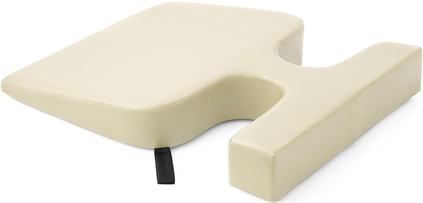 Easy Spa Massage Table Breast Pillow Upgraded for Larger Bust Sizes(AA-D), Wedge Cushion, Comfort Bolster Wedge, Prone Pillow (Cream)